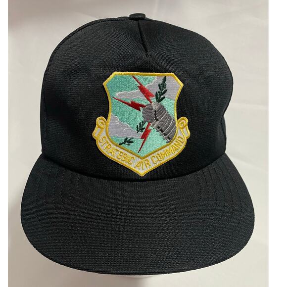 Strategic Air Command Air Force Military Hat Baseball Cap Black Adjustable - Picture 1 of 8